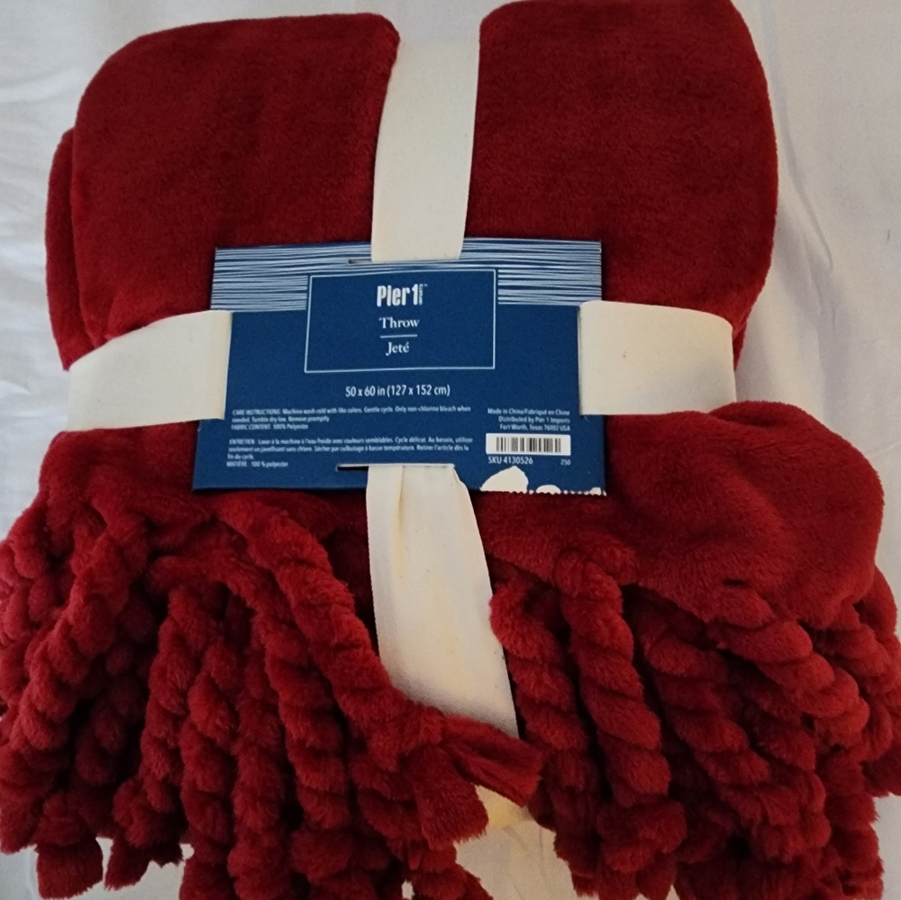 Pier 1 Red Throw Blanket